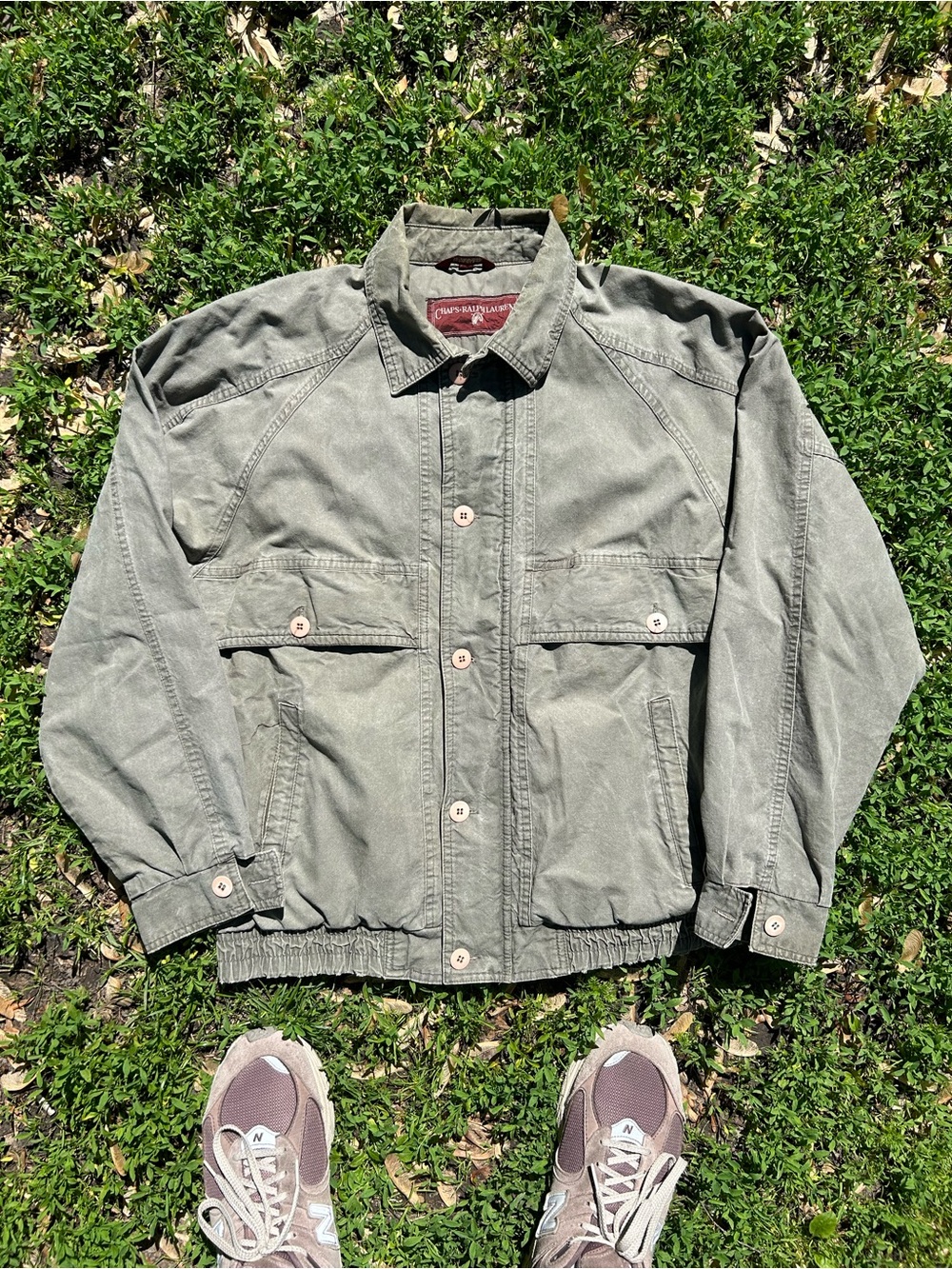 Chaps Ralph Lauren Olive Green Cotton Utility Jacket